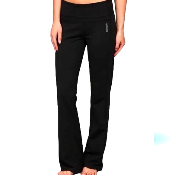 Reebok Black Wide Leg Pants for Comfort and Style - Picture 1 of 8